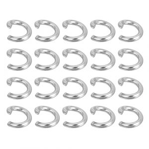 QUARKZMAN 200Pcs Anneaux Brisés Ouverts, 8mm Anneaux en Acier Inoxydable, Anneaux Divisés en Forme de Cercle pour Fabrication de Bijoux, Réparation de Colliers, Argenté (QUARKZMAN, neuf)