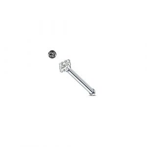 AceFun 20G Titane piercing nez 1 forme droite boulon nez titane acier 2mm diamant piercing nez bijoux Stud pour femmes hommes argent 2mm Cubic Zirconia (Piercing Jewelry, neuf)