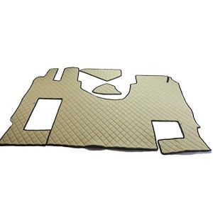 KRAM-TRUCK Tapis matelass&eacute;s Compatible avec Mercedes Actros MP4 MP5 Depuis 2011, pour Si&egrave;ge Passager Fixe, Beige Clair, Cuir synth&eacute;tique sur &eacute;ponge 10 cm, Certificat d'Hygi&egrave;ne, Housses Imperm&eacute;ables (KRAM-TRUCK Poland, neuf)