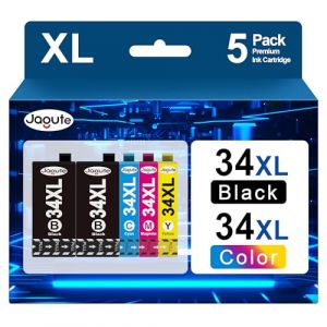 Jagute 34XL Cartouche d'encre Compatible avec Cartouche Epson 34 34 XL Cartouche pour Epson Workforce Pro WF-3725DWF WF-3720DWF WF3725DWF WF3720DWF (2 Noir, 1 Cyan, 1 Magenta, 1 Jaune) (ElegantProduct, neuf)