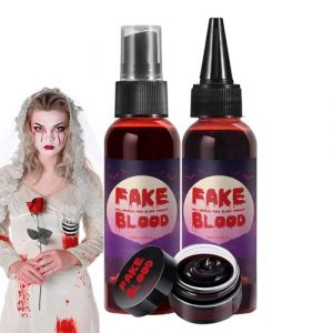 Sang de scène, maquillage de faux sang | Spray de maquillage au sang d'Halloween 160 ml | Maquillage de sang zombie, effet spécial, peinture de sang de scène lavable pour vêtements, mariée zombie, vam (weantall, neuf)