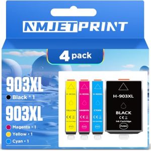 NMJETPRINT 903XL Cartouche Compatible pour HP 903 XL avec Puce Compatible pour Officejet 6950 6960 Officejet Pro 6960 6970 6961 6963 6965 6968 6974 6975 6976 6978 6979(4Packs) (NMJET, neuf)