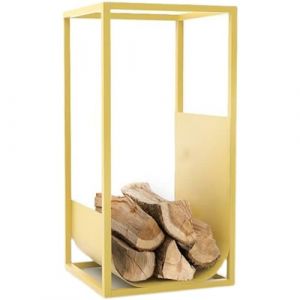 FHSLKXIM Porte-B&ucirc;ches en M&eacute;tal pour Chemin&eacute;e Int&eacute;rieure, Support &Agrave; B&ucirc;ches pour Le Rangement du Bois dans La Chemin&eacute;e De La Maison Et du Jardin, 60 X 30 X 30 Cm, Dor&eacute; (Clutter Castle, neuf)