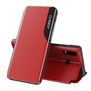 QIWEIQING Coque pour Huawei P20 Lite, &Eacute;tui de Protection Bumper Folio &agrave; Clapet pour Huawei Nova 3E, Housse &Eacute;tui en Cuir avec Stand Support Coque pour Huawei P20 Lite/Nova 3E. Red QH3 (QIWEIQING, neuf)