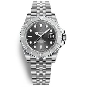 Montre Homme Pagani Design Montre M&eacute;canique Automatique Mouvement &Eacute;tanche 100M Verre Saphir Lunette C&eacute;ramique Acier Inoxydable Montre de Plong&eacute;e PD-1651 Yacht Master(Anniversaire Blanc Gris) (pingxiangshijieweisimaoyiyouxiangongsi, neuf)