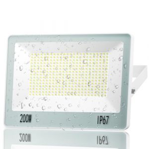 ANNIFUNLY Projecteur LED 200W, 20000LM Spot Led Extérieur 6500K Projecteur Exterieur LED IP67 Etanche Éclairage Extérieur pour Jardin, Patio, Garage, Stade, Grange (zhanseneu, neuf)