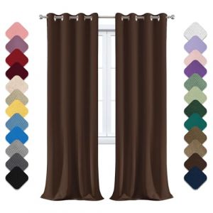 Yoosing Rideau Occultant Lot de 1 à Oeillets, Rideau Isolant Thermique, 200x140cm (LxH) Rideau Fenetre, Rideau Opaque, Rideau Phonique Anti Bruit, Rideau Salon, pour Chambre Salon Balcon Curry Foncé (Xiangchengshiyansuoshangmaoyouxiangongsi, neuf)
