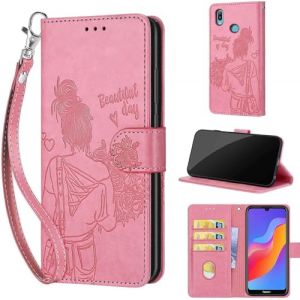 pour Huawei Honor Play 8A / Honor 8A 2019 / Honor 8A 2020 &Eacute;tui, Antichoc Portefeuille Etui Flip Folio Case Coque pour Honor 8A Pro/Honor 8A Prime / Y6 (2019) / Y6 Prime (2019) Rose (WGR Global Business, neuf)