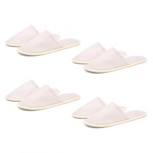 Kiuiom Slippers Hotel, Chausson Invites, SPA Pantoufles, 4 Paires Pantoufles H&ocirc;tel Peluche Pantoufles Int&eacute;rieur L&eacute;g&egrave;res pour Femmes et Hommes pour H&ocirc;tels Spa Maison (Beige Enti&egrave;rement Envelopp&eacute;es) (JOPPR, neuf)