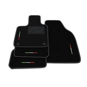 Set de Tapis de Voiture compatibles avec Fiat 500e &Eacute;lectrique 2020-2025 | Tapis sur Mesure en Moquette, Drapeau Italie, Tapis Voiture sur Mesure (Somer Car, neuf)