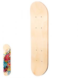 Amosfun Planche De Skateboard Vierge en Bois D'&Eacute;rable 7 Couches 17 Pouces pour Enfants Plateforme DIY &Agrave; Peindre Et D&eacute;corer Surface Blanche Double Face (Colored Flag, neuf)