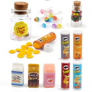 Lot de 13 Accessoires Miniatures pour Maison de poupée - Accessoires de Lutin Miniatures - Nourriture et Boissons Miniatures - Bonbons Miniatures - Accessoires de Cuisine - Accessoires de Lutin (JINGMINGHE, neuf)