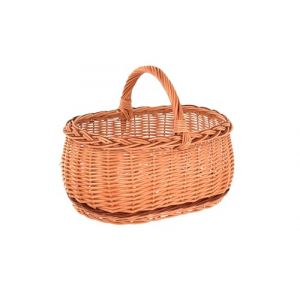 Aqbau&reg; Panier &agrave; provisions tress&eacute; - Grand panier &agrave; provisions - 47 x 35 x 33 cm - Naturel - Avec anse - En osier - Avec anse - Panier &agrave; champignons - Panier de pique-nique tress&eacute; &agrave; la main (Aquagk, neuf)