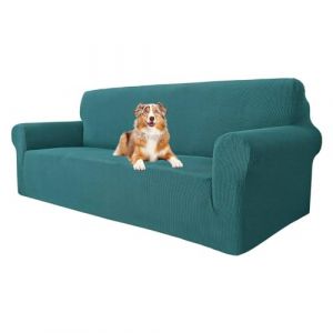 MAXIJIN Housse de canap&eacute; Extensible pour canap&eacute; 3 Places, 1 pi&egrave;ce Housses de canap&eacute; universelles Salon Jacquard Meubles Protecteur Chiens Pet Friendly Fitted Couch Housse (3 Places, Vert Noir&acirc;tre) (MAXIJIN EUSHOP, neuf)