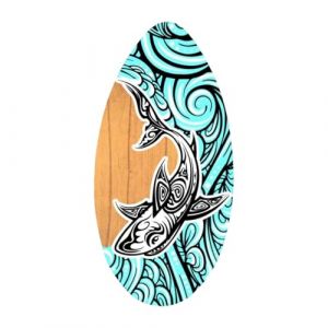 F Fityle Skimboard, Planche de Skim en Bois, Planche de Sable Polyvalente, Jouet de Plage pour Sports Nautiques, Glisse sur Sable/Eau/Herbe, Petite Surf pour Enfants et Adultes (Homegarden FR, neuf)