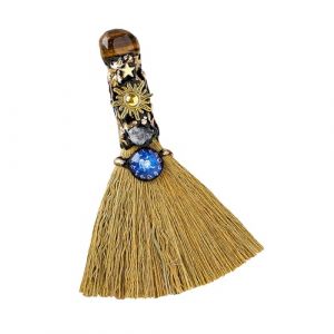 Balai d'autel de sorci&egrave;re en Cristal &ndash; Balai Magique de sorci&egrave;re Fait Main, avec des Cristaux naturels d'am&eacute;thyste pour la gu&eacute;rison et des Signes du Zodiaque, M&eacute;ditation & Gu&eacute;rison (Lion) (KUANGLIN-EU, neuf)