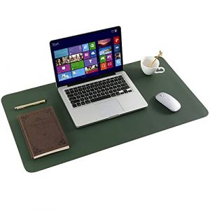 ARNTY Tapis de Bureau,Sous Main Bureau en Cuir PU,Grand Tapis de Souris Bureau,Double Face Dessous de Bureau,Sous Main Bureau Cuir Étanche pour Bureau et Maison(Vert&Gris Clair,90 * 43cm) (KINGSON PLUS, neuf)