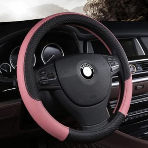 Pahajim Couvre Volant Voiture en Cuir PU Protege Volant 37-38cm Housse de Volant Antidérapant Cache Volant Voiture Universel Protection Volant pour Femme Homme (Pahajim, neuf)