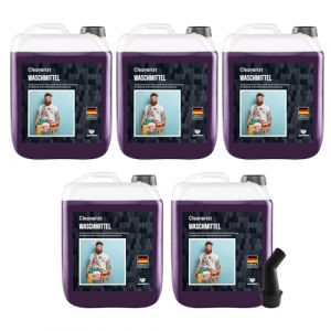 Cleanerist Lessive liquide de qualité supérieure Édition spéciale Black Diamond | 5 x 5 litres de lessive | Jusqu'à 550 lavages I Linge noir et foncé + bec verseur (Die Seifenblase, neuf)