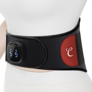 Comfytemp Appareil de massage dorsal infrarouge avec batterie 15 Wh avec USB, 9 niveaux de chaleur, 5 modes de vibration, contrôle par simple pression d'un bouton et application, 20 x 155 cm, ceinture (Comfytemp EU, neuf)