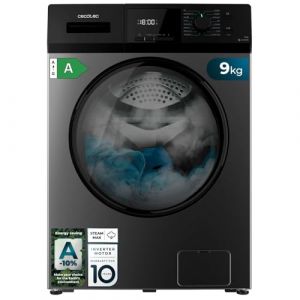 Cecotec Lave-Linge 9Kg Chargement Frontal Bolero Dresscode 9410 Inverter Steel A. 1900W, 1400 rpm Réglable, 16 Programmes, Faible Consommation d'Énergie, Vapeur, Stérilisation du Linge (Cecotec, neuf)