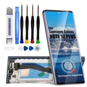 DTD Écran pour Samsung Galaxy Note 10 Plus Écran LCD de Rechange Écran Tactile Montage avec Outils (Noir avec Cadre, sans Reconnaissance d'empreintes digitales) (YH Mall, neuf)