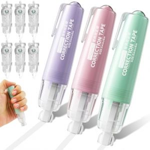 DONQL 3 pi&egrave;ces T&eacute;lescopiques Ruban Correcteur Blanc avec 6 Recharges, Haute Pr&eacute;cision Souris Correcteur Blanc, Super Portable (6 m*5 mm) pour les &Eacute;l&egrave;ves, les Enfants, le Bureau, la Maison, l'&eacute;cole (Coolsale, neuf)