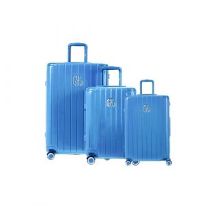 GYL Intemporelle Set de 3 Valises &ndash; Cabine + Moyenne + Grande Valise Rigide L&eacute;g&egrave;re en 100% Polycarbonate avec Serrure TSA, roulettes Pivotantes et Poign&eacute;e Ergonomique &ndash; Bleu (IML GROUP MKT PLACE, neuf)