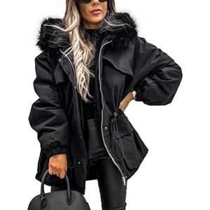 ORANDESIGNE Femme Doudoune Mi-Longue Manteau Chaud Brillante Blouson Hiver Elegant Slim Jacket Veste E Noir XS (Wowmart Zoo X., neuf)