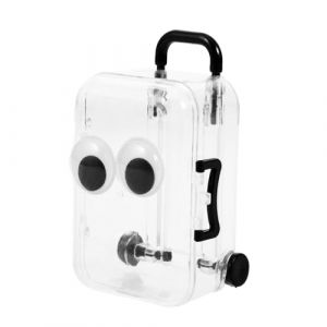 FRCOLOR Boîte Pour Valise à Roulettes Étui De Rangement Pour Boucle D'oreille Chariot De Poupée Bonbons Uniques Petite Valise Conteneur De Bijoux Plastique Transparent (Laners, neuf)
