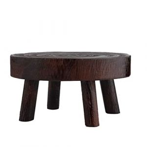 XJKLBYQ D&eacute;cortif Rond Mini Tabouret en Bois, Stands de Plante en Bois selles de Jardinage Plante int&eacute;rieure Stands de Jardin &agrave; Grains de Bois Vintage (Weiyunqin Building, neuf)