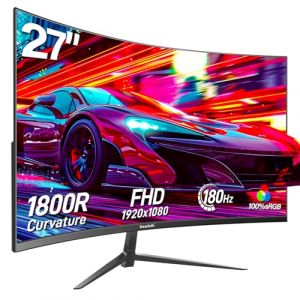 Gawfolk &Eacute;cran PC Gamer Incurv&eacute; 27 Pouces 180Hz, 1080p Moniteur PC Gaming 144/165Hz 1800R, &Eacute;cran D'Ordinateur Jeu avec FreeSync & Eye-Care Technology, DP, HDMI, Noir (Gawfolk Direct, neuf)