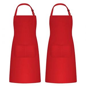 Catime 2 Pièces Tabliers de Cuisine pour Homme Femme, Tablier de Ménage Tabliers Porte-Outils avec 2 Poches pour Barbecue, Tablier Jardinier Adultes Ajustable pour Jardinage (Kissdoy, neuf)