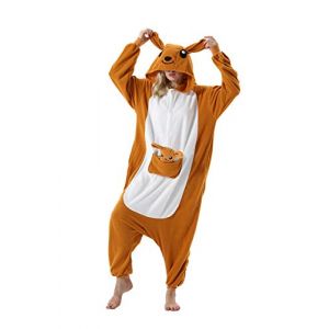 Animaux de Pyjama Cosplay Halloween Onesies Deguisement Carnaval Costumes Grenouillères Combinaisons de Nuit Kangourou L(168-177CM) (Asesi, neuf)