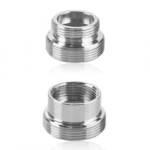 2 Pièces Adaptateurs de Robinet en Métal Argenté Connecteur Aérateur de Robinet Adaptateurs de Filetage pour Robinet de Cuisine et Salle de Bain 16mm à 22mm / 22 mm à 16 mm (lizengliangdeouzhoudianpu, neuf)