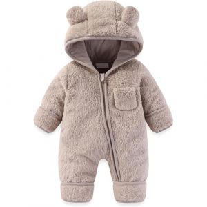 Hiver Chaud Pyjama B&eacute;B&eacute; Nouveau-N&eacute; Barboteuse Manteau d'hiver Polaire Combinaison Vetement Noel Bebe Mignon Fille Enfant Fourrure Naissance 0-18 Mois (MAIE25, neuf)