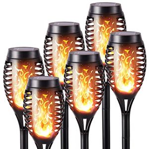 Geemoo Lumi&egrave;res Flamme Solaire Exterieure 6 Pack Etanche Lampe Torche Solaire, Lampe Solaire Flamme Vacillante pour D&eacute;cor, Jardin, Patio, Chemins, Pelouse (Geemoo, neuf)