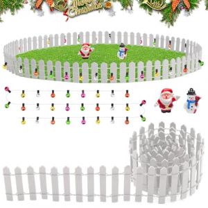 Cl&ocirc;ture de Jardin Miniature, 90x5cm Mini Cl&ocirc;ture de Jardin avec Cha&icirc;ne l&eacute;g&egrave;re, D&eacute;coration de Jardin Mini Cl&ocirc;ture Barri&egrave;re pour Sapin de Noel,Village de Noel,Mod&eacute;lisme,Maison de Poup&eacute;e,Pot de Fleurs (Makabea, neuf)