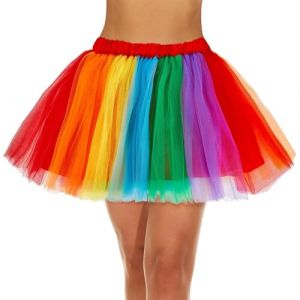 THQAE Jupe en Tulle Femme, Adulte Jupe Tutu 3 Couches, R&eacute;tro Ann&eacute;es 80 F&ecirc;te Halloween Carnaval Costume, Accessoire Fluo Danse Habiller Soir&eacute;e Jupette Danse Classique Princess Dance Jupe Fille (ProTechika O&Uuml;, neuf)