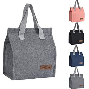 Yikki Sac Isotherme Repas pour Homme Femme Enfant, Réutilisable Lunch Bag Isotherme, étanche Sac Dejeuner pour le Travail Bureau l'école le pique-nique Les Voyages Picnic (Gris) (zhenggoumaoyi, neuf)