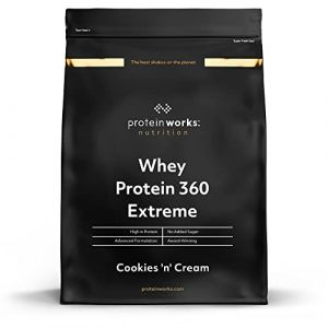 THE PROTEIN WORKS - Protéine Whey 360 Extrême | Premium Whey Shake | Apport protéinés | Protéines haut de gamme | 34 Servings | Cookies Crème | 1.2kg (Slow blow deals, neuf)