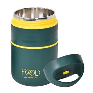 volumoon Boîte Alimentaire Isotherme, Thermos Alimentaire Chaud Sans BPA, 680ml Lunch Box, Boîte Repas Isotherme Chaud Et Froid, Isotherme Repas Chaud en Inox Pour Ecole, Bureau, Camping, Enfant,Vert (Baijru, neuf)