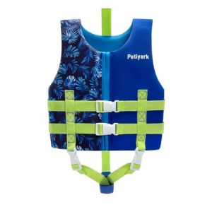 Petiyark Gilet de Natation Enfant,Gilet Natation Bébé Néoprène Gilet de Flottaison Veste,Gilet Piscine Enfant avec Sangles d'entrejambe et Ceinture Réglables,pour Garçon et Fille (Petiy-EU, neuf)