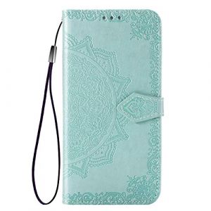Fertuo Coque pour iPhone SE 2022/2020, Portefeuille Étui Housse en Cuir à Rabat avec Porte Carte, Chiusura Magnetica [Mandala] Flip Cover Case Antichoc pour Apple iPhone SE 2020/8 / 7, Vert (Fertuo Store, neuf)