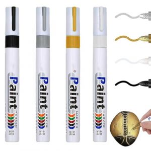 Stylo Indélébile, 4 Pièces Marqueur Permanent, Feutre Acrylique Imperméable, Marqueur D'extérieur pour Bois, Pierre, Métal, Cuir, Pierre, Céramique, Plastique (Yomkioer, neuf)