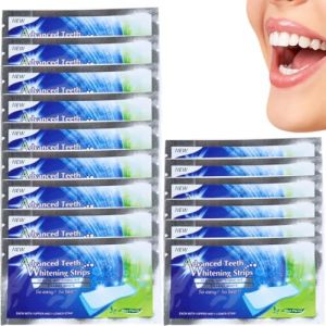 28 Bandes Blanchiment Dentaire, Blanchiment des Dents sans Peroxyde, sans Sensibilit&eacute;, Strips pour Blanchiment des Dents Rapide et Doux, Professionnel &Eacute;liminent Efficacement les Taches/Caf&eacute;/Fumer (LMINGMING, neuf)