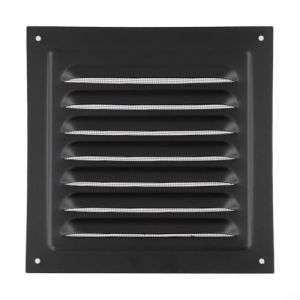 Grille d'a&eacute;ration en aluminium pour mur ext&eacute;rieur &ndash; Grille de ventilation carr&eacute;e en noir, compatible avec &eacute;chappement de salle de bain et de cuisine, 100 x 100 cm &agrave; 400 x 400 cm (150 x 150 cm) (Suantaoshop, neuf)