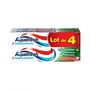 Aquafresh Dentifrice Triple Protection, Pour Des Dents Fortes et Une Haleine Fraiche, Goût Menthe Douce, Lot de 4x75ml (ENVOI RAPIDE 24h/48h, neuf)
