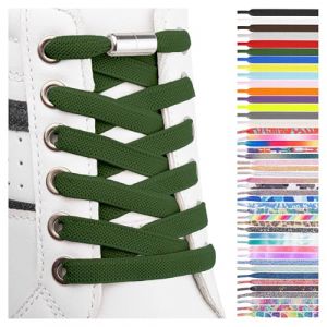 SULPO Lacets chaussures avec fermeture rapide en m&eacute;tal - Lacet elastique adulte et enfant - Lacets elastique plats sans noeuds pour les baskets, converse, sneakers - No Tie Lacets silicone (Simon78000, neuf)