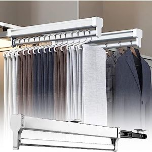 Tringle À Vêtements Extensible Pour Placard Tringle Placard Coulissante Avec 2 Rails Coulissants Réglable 35-80cm Rail,Support Organisateur idéal pour la Garde-Robe,50cm (YinTongDianZi, neuf)